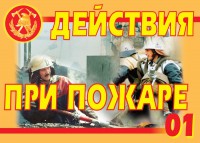 Комплект плакатов "Действия при пожаре" - fgospostavki.ru - Асбест