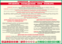 Таблица "Пожарная безопасность. Правила поведения при пожаре" (100х140 сантиметров, винил) - fgospostavki.ru - Асбест