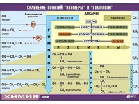 Таблица демонстрационная "Сравнение понятий изомер и гомолог" (винил 70x100) - fgospostavki.ru - Асбест