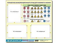 Стенд информационный "Правила техники безопасности в кабинете физики" (75*70, 3 кармана) - fgospostavki.ru - Асбест