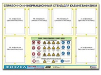 Стенд информационный "Правила техники безопасности в кабинете физики" (80х110, 6 карманов) - fgospostavki.ru - Асбест