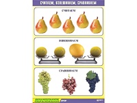 Таблица демонстрационная "Считаем, взвешиваем, сравниваем" (винил 70x100) - fgospostavki.ru - Асбест