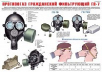 Комплект плакатов "Средства защиты органов дыхания. Противогазы, респираторы" - fgospostavki.ru - Асбест