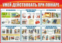 Стенд "Умей действовать при пожаре" - fgospostavki.ru - Асбест