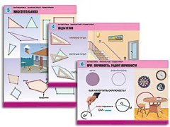 Комплект таблиц "Математика. Знакомство с геометрией" (6 таблиц, формат А1, ламинированные) - fgospostavki.ru - Асбест