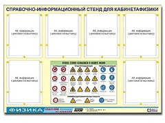 Стенд информационный "Правила техники безопасности в кабинете физики" (80х110, 6 карманов) - fgospostavki.ru - Асбест
