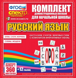 Динамические раздаточные пособия. Русский язык (комплект демонстрационных материалов). Касса букв, слогов, звуковых схем с набором интерактивных таблиц. - fgospostavki.ru - Асбест