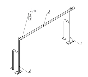 Станок хореографический напольный (1,5 метра, однорядный) - fgospostavki.ru - Асбест