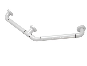 Поручень угловой трехопорный с антибактериальным покрытием (белая) - fgospostavki.ru - Асбест