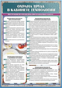 Стенд "Охрана труда в кабинете технологии" - fgospostavki.ru - Асбест
