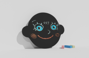 Фигурная грифельная меловая доска на тему эмоций - fgospostavki.ru - Асбест