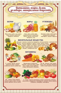 Стенд "Витамины, жиры, белки" - fgospostavki.ru - Асбест