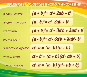 Стенд "Формулы сокращенного умножения" Вариант 3 - fgospostavki.ru - Асбест