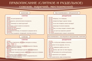 Стенд "Правописание союзов наречий местоимений" - fgospostavki.ru - Асбест