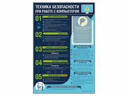 Стенд-уголок "Техника безопасности при работе на компьютере в общеобразовательных учреждениях" - fgospostavki.ru - Асбест