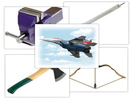 Набор предметных картинок "Оружие, военная техника. Инструменты" (48 штук, А4, с магнитами) - fgospostavki.ru - Асбест