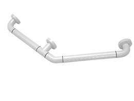 Поручень угловой трехопорный с антибактериальным покрытием (белая) - fgospostavki.ru - Асбест