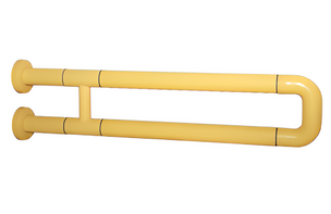 Поручень неоткидной двухопорный с антибактериальным покрытием (желтый) - fgospostavki.ru - Асбест