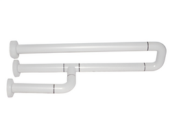 Поручень неоткидной трёхопорный с антибактериальным покрытием (белый) - fgospostavki.ru - Асбест