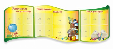 Стенд "Начальная школа" резной из 3-х частей - fgospostavki.ru - Асбест