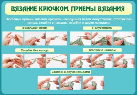 Стенд "Вязание крючком. Приемы вязания" - fgospostavki.ru - Асбест