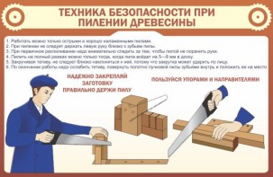 Стенд "Техника безопасности при пилении древесины" - fgospostavki.ru - Асбест