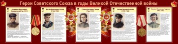 Стенд "Герои Советского союза в годы Великой Отечественной войны" Вариант 2 - fgospostavki.ru - Асбест